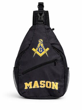 Black Mason Sling Bag with Yellow Emblem